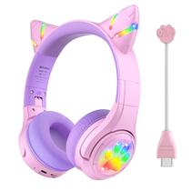 Fones de ouvido Bluetooth Riwbox CF9 Cat Ear Kids com iluminação LED