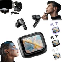 Fones de ouvido Bluetooth Smart Touch Screen 5.4 à prova d'água, pretos