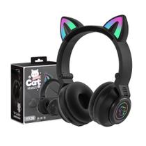 Fones de ouvido Bluetooth YUSONIC Cat Ear para crianças pretos Fones de ouvido Bluetooth YUSONIC Cat Ear para crianças pretos