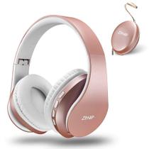 Fones de ouvido Bluetooth ZIHNIC Over-Ear dobráveis sem fio Rose
