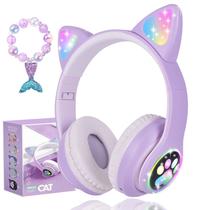 Fones de ouvido Cat Ear sem fio, iluminação LED - kuyaon