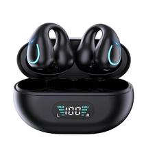 Fones de ouvido Clip-On Open Ear Bone Conduction QAWDAWM Bluetooth 5.3