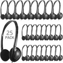 Fones de ouvido CN-Outlet Wholesale Kids, pacote com 25 unidades, pretos para escola Fones de ouvido CN-Outlet Wholesale Kids, pacote com 25 unidades, pretos para escola