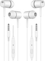 Fones de ouvido com fio, fones de ouvido intra-auriculares com controle de volume e microfone, 2 pares Fones de ouvido com fio, fones de ouvido intra-auriculares com controle de volume e microfone, 2 pares