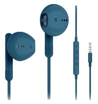 Fones de ouvido com fio Kimwood com microfone HiFi Stereo Blue Fones de ouvido com fio Kimwood com microfone HiFi Stereo Blue