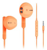 Fones de ouvido com fio Kimwood com microfone HiFi Stereo Orange Fones de ouvido com fio Kimwood com microfone HiFi Stereo Orange