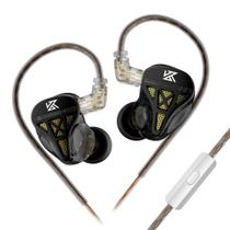 Fones de ouvido com fio KZ DQS Dynamic Driver Monitor intra-auricular com microfone