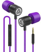 Fones de ouvido com fio LUDOS Ultra com microfone, 5 anos de garantia, roxos