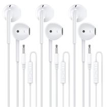 Fones de ouvido com fio MOSWAG com microfone e conector de 3,5 mm para smartphones