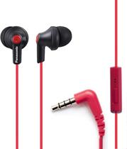 Fones de ouvido com fio Panasonic ErgoFit RP-TCM125-KB com microfone fosco preto/vermelho