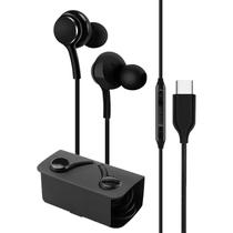 Fones de ouvido com fio tipo C, fones de ouvido com microfone à prova d'água