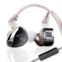 Fones de ouvido com monitor intra-auricular KZ Castor com microfone - preto/prata Fones de ouvido com monitor intra-auricular KZ Castor com microfone - preto/prata