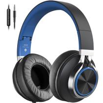 Fones de ouvido COOSII AC01 Over-Ear com fio com microfone preto e azul