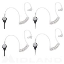 Fones de ouvido de segurança Midland AVPH3 transparentes com PTT/VOX (pacote com 4)