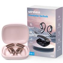 Fones de ouvido de tradução AI Language Translator 144 idiomas rosa