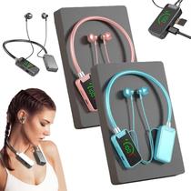 Fones de ouvido de transmissão ao vivo com placa de som sem fio, fones de ouvido de transmissão ao vivo e edição de áudio sem fio, fones de ouvido Bluetooth sem fio à prova d'água com faixa de pescoço com tela, espera ultralonga (G)