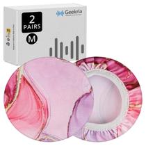 Fones de ouvido e capas de ouvido Geekria NOVA, 2 pares de tecido flexível, rosa Fones de ouvido e capas de ouvido Geekria NOVA, 2 pares de tecido flexível, rosa