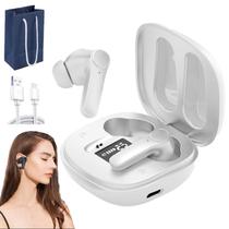 Fones de ouvido Echo Connect Translation, fones de ouvido virtuais, fones de ouvido virtuais, Echo Connect Ear Buds Translate, fones de ouvido de tradução virtual, tradutor intra-auricular portátil, à prova d'água Ipx5 (branco)