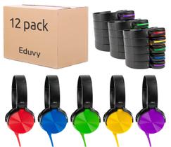 Fones de ouvido Eduvy Core para sala de aula, pacote com 12 fones de ouvido Wired Students