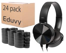 Fones de ouvido Eduvy Core para sala de aula, pacote com 24, pretos