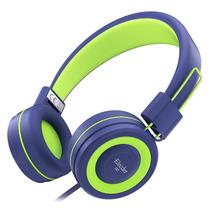 Fones de ouvido ELECDER i37 Kids dobráveis na orelha azul marinho para crianças