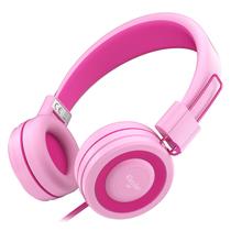 Fones de ouvido ELECDER i37 Kids dobráveis na orelha rosa/rosa