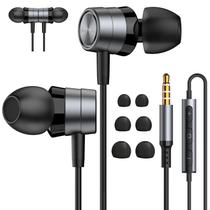Fones de ouvido ENVEL com fio com microfone HiFi Stereo preto e cinza Fones de ouvido ENVEL com fio com microfone HiFi Stereo preto e cinza