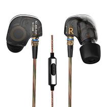 Fones de ouvido esportivos KZ ATE Hi-Fi IEM com driver de cobre e microfone