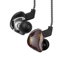 Fones de ouvido EZ EAR Coffee Bean 1DD HiFi Bass com microfone marrom de 3,5 mm