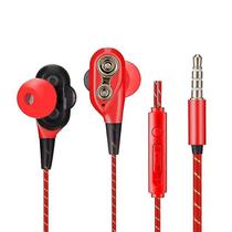 Fones de ouvido fones de ouvido vermelho duplo círculo móvel 3,5 mm jack fones de ouvido estéreo baixo surround fone de ouvido intra-auricular Fones de ouvido fones de ouvido vermelho duplo círculo móvel 3,5 mm jack fones de ouvido estéreo baixo surround fone de ouvido intra-auricular