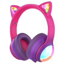 Fones de ouvido FosPower Kids Bluetooth 5.2 com LED Cat Ears 100H