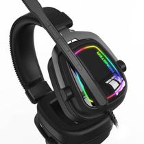 Fones de Ouvido Gamer 7.1 com Cancelamento de Ruído Rgb Monster Kmh7 Hbk