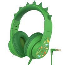 Fones de ouvido iClever HS19S Dinosaur Over-Ear Kids com volume de 85 dBA