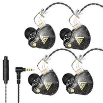 Fones de ouvido IEM com fio para jogos HJX QKZ AK6 Pro com microfone, 2 peças, pretos