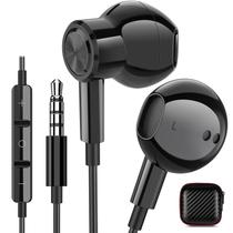 Fones de ouvido iMangoo Wired Earbuds de 3,5 mm com microfone preto