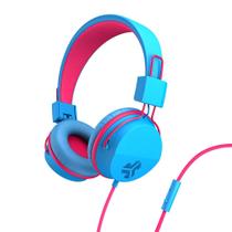 Fones de ouvido infantis JLab JBuddies Studio com fio e microfone, rosa