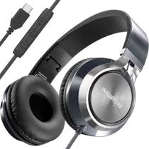 Fones de ouvido INFURTURE USB C com microfone, controle de volume, leves