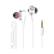 Fones De Ouvido Intra-auriculares Com Duplo Motor De Bobina Móvel, Conector AUX De 3,5mm, Microfone,