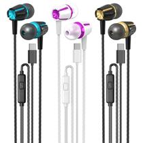 Fones de ouvido Kirababy com fio com microfone USB C In-Ear Black Fones de ouvido Kirababy com fio com microfone USB C In-Ear Black