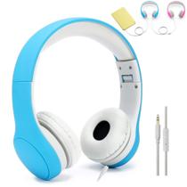 Fones de ouvido KPTEC Kids Safety dobráveis com microfone azul Fones de ouvido KPTEC Kids Safety dobráveis com microfone azul
