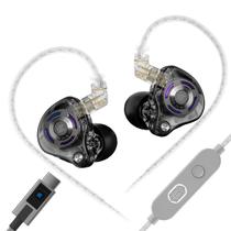 Fones de ouvido KZA COUSTICS KZ Gale para jogos com microfone duplo e USB Tipo-C