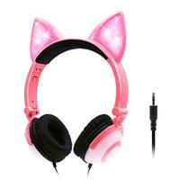 Fones de ouvido LED Glowing Cat Ears para crianças (rosa)