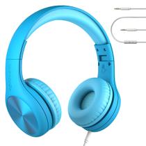 Fones de ouvido LilGadgets Connect+ Pro Kids com fio azul de 3 a 7 anos