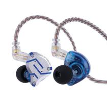 Fones de ouvido Linsoul KZ ZS10 Pro 4BA+1DD 5 Driver HiFi com fio azul
