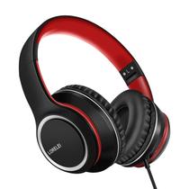 Fones de ouvido LORELEI X8 Over-Ear com fio com microfone preto-vermelho Fones de ouvido LORELEI X8 Over-Ear com fio com microfone preto-vermelho