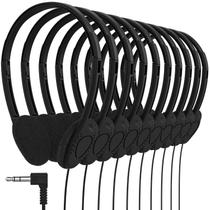 Fones de ouvido Maeline Bulk Classroom Student On Ear, pacote com 10, preto Fones de ouvido Maeline Bulk Classroom Student On Ear, pacote com 10, preto