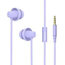 Fones de ouvido MAXROCK Total Soft Silicon com microfone Jack Violet de 3,5 mm