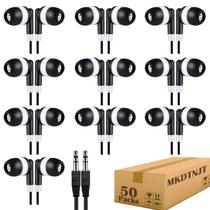 Fones de ouvido MKDTNJT Kids for School Classroom, pacote com 50 unidades pretas Fones de ouvido MKDTNJT Kids for School Classroom, pacote com 50 unidades pretas