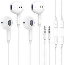 Fones de ouvido Nilone de 3,5 mm com fio com microfone e controle de volume