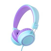 Fones de ouvido Olyre Kids com fio com microfone para viagens escolares